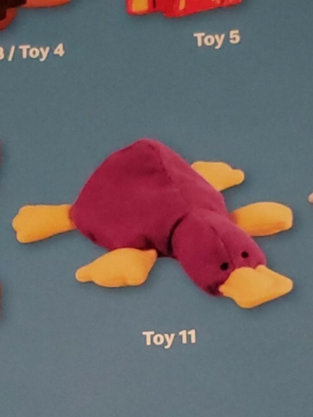 McDonald's Purple and Yellow Platypus Plush Toy